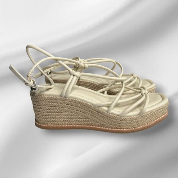 PAIGE - Julia Wedge Bone Leather Size 5.5 - Picture 3 of 8